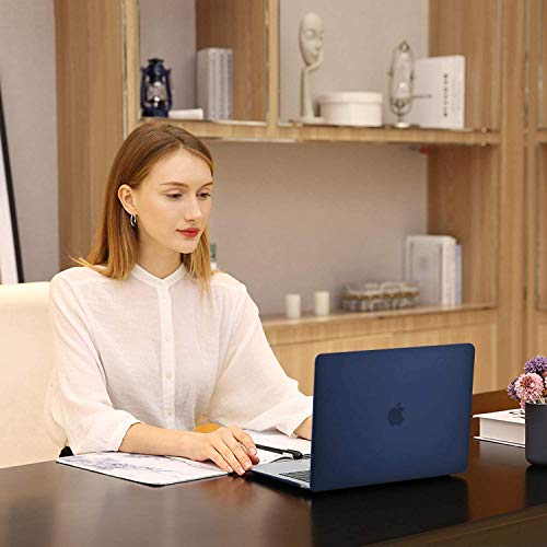 MOSISO Compatible with MacBook Air 13 inch Case M1 2021 2020 2019 2018 | A2337 A2179 A1932, Protective Hard Shell&Keyboard Cover&Screen Film&Pouch for MacBook Air 13.3 inch Case, Navy Blue - color: Navy Blue