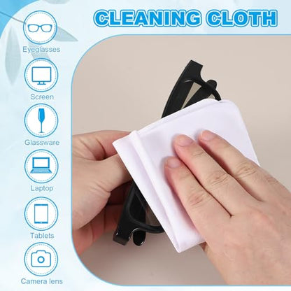 PATIKIL Glasses Cleaning Cloth 7.9" x 7.9", 12 Pcs Microfiber Eyeglasses Cleaner Cloths Soft Suede Wipe Screen for Camera Len Eyeglass Screens Phones Smart Devices, White - color: White, size: 7.9" x 7.9"
