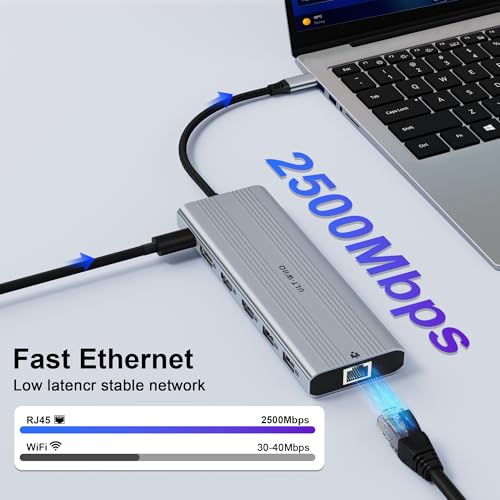 14-in-1 USB C Docking Station with 140W PD 3.1, Triple Display Docking Station (DP 1.4 + Dual HDMI 4K), 2.5Gb Ethernet Hub, 10Gbps Data Premium Laptop Docking Station for MacBook Pro, Dell XPS, HP