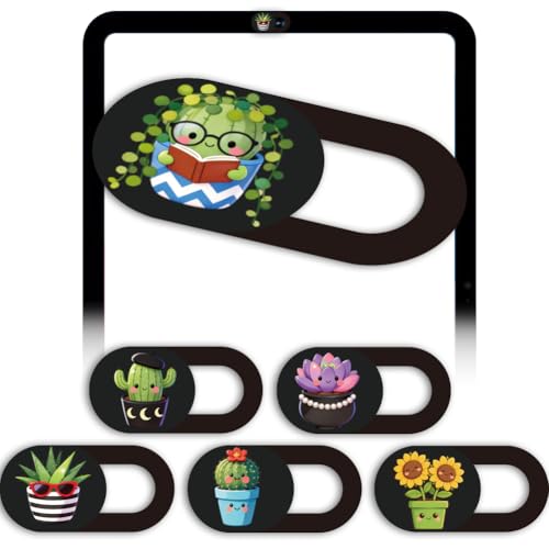 6Pcs 6 Styles Laptop Camera Cover Slide Plant 0.04 Inch Ultra Thin Computer Camera Cover for Mini PC Laptop Desktop Tablet Plants Plastic Durable Privacy Protectors for Home Office Work Use - color: Plants-1