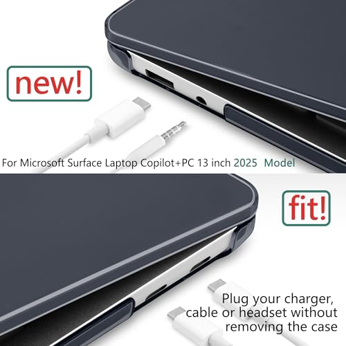 Batianda Case for Microsoft Surface Laptop 13 inch 2025-2026, Crystal Black | Fits Model 2095, Lightweight Slim Hard Shell with Scratch-Resistant Protection, Easy Installation, Precision Fit - color: Black