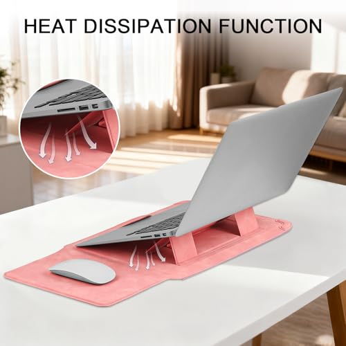 HoYiXi 13.3 Inch Laptop Sleeve Case with Stand - Compatible with MacBook Neo 2026/MacBook Air/Pro 13 (M4/M3/M2/M1 2020-2025), Surface Pro 8 2021, iPad Pro 12.9 & 13-13.3" Dell Acer Laptops,Red - color: Rose Red, size: 13-13.3'' laptop