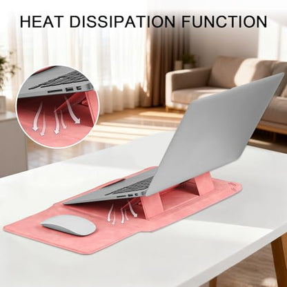 HoYiXi 13.3 Inch Laptop Sleeve Case with Stand - Compatible with MacBook Neo 2026/MacBook Air/Pro 13 (M4/M3/M2/M1 2020-2025), Surface Pro 8 2021, iPad Pro 12.9 & 13-13.3" Dell Acer Laptops,Red - color: Rose Red, size: 13-13.3'' laptop