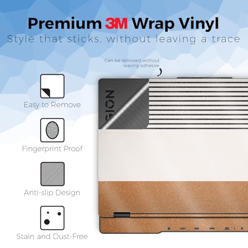 Glossy Glitter Laptop Skin Compatible with Lenovo Legion 5 Gaming Laptop (15IRX9) 2024 - Neutral Stripes - Premium 3M Vinyl Protective Wrap Decal Cover - Easy to Apply | Crafted in the USA - color: Neutral Stripes, size: Legion 5 Gaming (15IRX9) 2024 Top