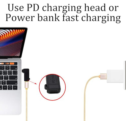 Laptop Charging Adapter PD Type C Female to DC3.0x1.1mm Male Power Adapter Converter for HP Pro-Book Chrome-Book C-3011