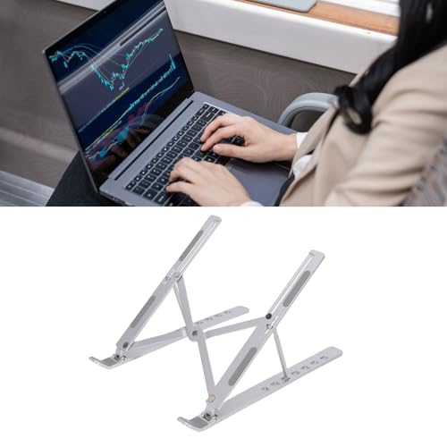 CCYLEZ Foldable Laptop Stand, Portable Aluminum Alloy Ergonomic Height Computer Holder for Home Office Travel