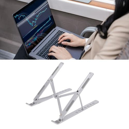 CCYLEZ Foldable Laptop Stand, Portable Aluminum Alloy Ergonomic Height Computer Holder for Home Office Travel