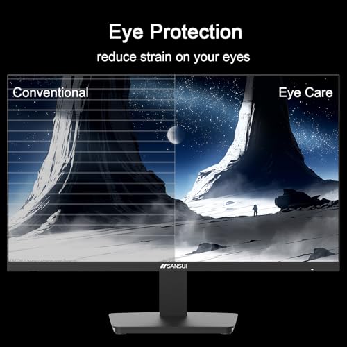 SANSUI 27 Inch Monitor,120Hz Computer Monitor Full HD 1920 x 1080P with HDMI DP Ports, 4000：1 Contrast, 110% sRGB, Eye Care, Frameless, 100 x 100mm VESA Mountable, for Work, Business, Gaming - size: 27 Inch