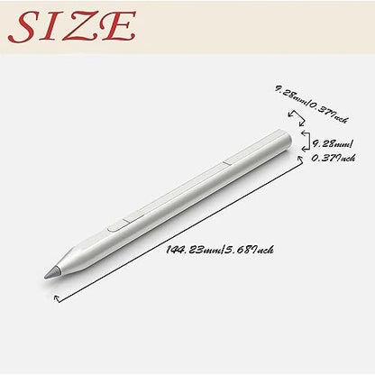 Stylus Pen for HP Active Rechargeable Tilt Pen MPP 2,Compatible HP Omnibook X/Ultra/7 Flip/Envy X360/Pavilion X360/Specter X360 Magnetic Barrel, 4096 Levels Pressure&Erase Function 3J122AA,Silvery - color: Silvery