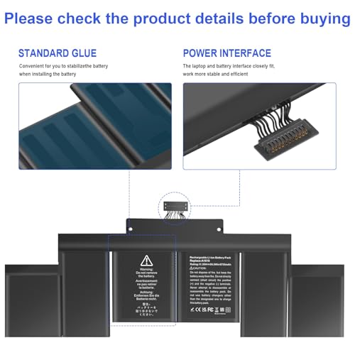 TREE.NB A1618 A1494 Laptop Battery for MacBook Pro 15" Inch Retina A1398 (Mid 2015 Mid 2014 Late 2013 Early 2015), NOT fit for: A1398 (Mid 2012 Early 2013) P/N:020-00079 02000079 - color: ‎A1618