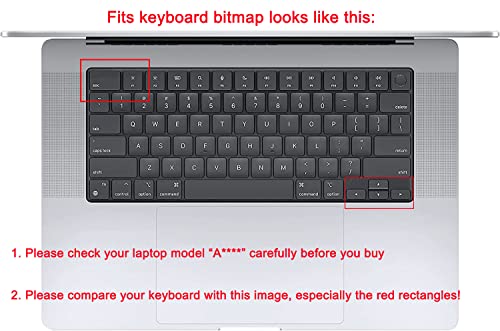 Keyboard Skin Compatible for MacBook Air 15.3" 13.6" M5 M4 M3 M2 A3448 A3241 A3114 A2941 A3449 A3240 A3113 A2681, MacBook Pro 14 16 inch M5 M4 M3 M2 M1 A3426 A3427 A3434, 2026 MacBook Neo 13" (Black) - color: Black