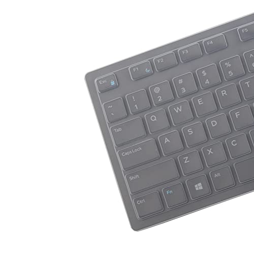 Keyboard Cover Skin for Dell KM636 KB216 KB216t KB216d KB216p Wired & Wireless Keyboard, Dell Optiplex 5250 3050 3240 5460 7450 7050, Dell Inspiron Desktop 24" 27" 5400 5490 7700 7790 3475 3670 3477 - color: Clear