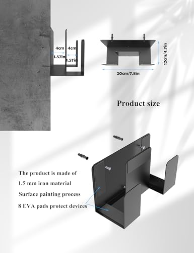 Multifunctional Laptop Wall Mount Cable Box Mount, (Black) | Fit for Router/ Modem Keyboard Holder Fits Display and tablet organizer on the wall
