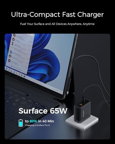 65W Surface Pro Charger,Microsoft Windows Surface Charger for Surface Pro 3/4/5/6/7/8/9/10/X/11/12 Power Adapter,Compatible for Both Microsoft Surface Book/Laptop/Tablet,Support 44W 36W - color: Black