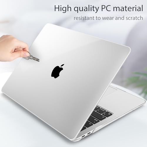 May Chen Compatible with New MacBook Air 13 inch Case 2021 2020 2019 2018 Release Models: M1 A2337 A2179 A1932, Plastic Hard Shell Case for MacBook Air 13 inch & Retina Dispaly Fits Touch ID, Clear - color: Clear