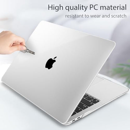 May Chen Compatible with New MacBook Air 13 inch Case 2021 2020 2019 2018 Release Models: M1 A2337 A2179 A1932, Plastic Hard Shell Case for MacBook Air 13 inch & Retina Dispaly Fits Touch ID, Clear - color: Clear