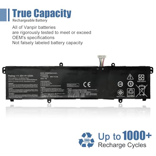 B31N1911 C31N1911 Laptop Battery Replacement for Asus VivoBook Flip 14 A413FA D413DA D413IA F413JA K413EA K413FA K413FQ K413JA X421DA X421EA Series C31N1911 3ICP5/58/78 11.55V 42Wh - size: 10.89*2.93*0.22 inch B31N1911