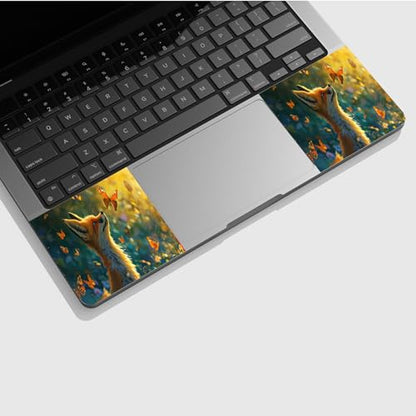 Universal Laptop Skin Sticker with 2 Wrist Pad Skins, Waterproof Scratch Resistant Vinyl Laptop Cover Decal, Cut to Fit for 11–15.6 Inch MacBook HP Dell Lenovo, Fox - color: Fox