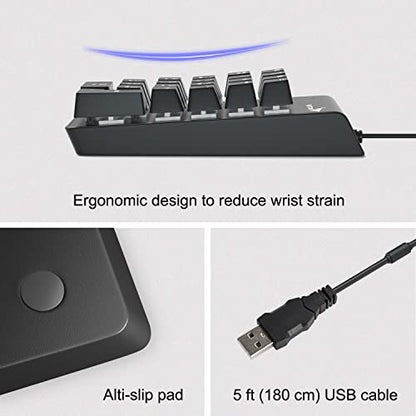 Mechanical Numeric Keypad, 22-Key USB Numpad for Laptop with LED Backlight | For Desktop Computers, Accounting, Spreadsheets, and Data Entry, Adding Convenient Number Input without Taking Desk Space