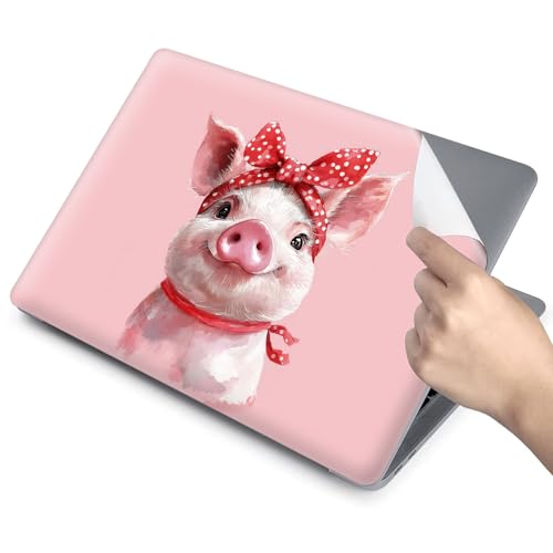Universal Laptop Skin for 13-16 Inch Laptops,Vinyl Protective Sticker Decal,Easy DIY Trim-to-Fit for HP/Dell/MacBook,Bubble-Free & Removable,Cute Pink Pig - color: Cute Pink Pig