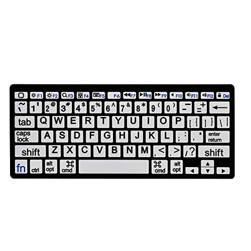 HXMJ-Large Print Mini Bluetooth Keyboard Compatible with iPad,iPhone,iPod,MacBook for Seniors and Visually Impaired Low Vision Individuals-White - color: White