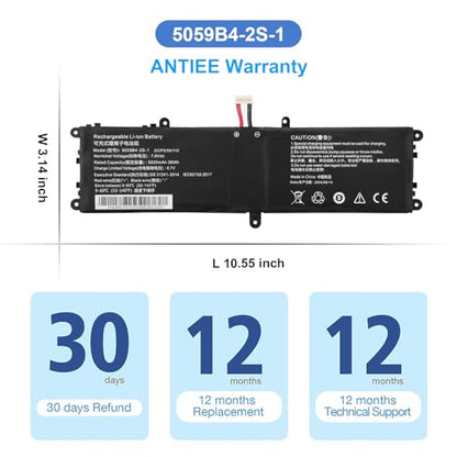 ANTIEE 5059B4-2S-1 Laptop Battery Replacement for Chuwi Gemibook Pro 14 | CoreBook X Pro 14 13.3 inch CWI529 CWI528 Series 5059B4-2S1P 505979-3S1P Q512G20090943, 7.6V 38Wh 5000mAh