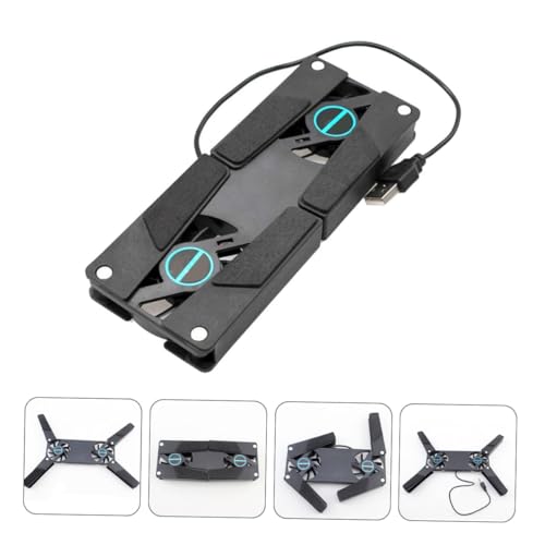 TEHAUX 2Pcs USB Laptop Cooling Pad with Dual Fans Slip Support Base Quiet Operation Portable Folding Design for All Laptop for Use