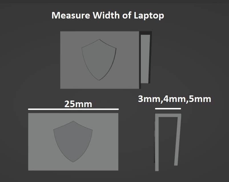 Privacy Shield Camera Cover for Laptops (Black, 4mm, 3-Pack) - size: 4mm, 3-pack