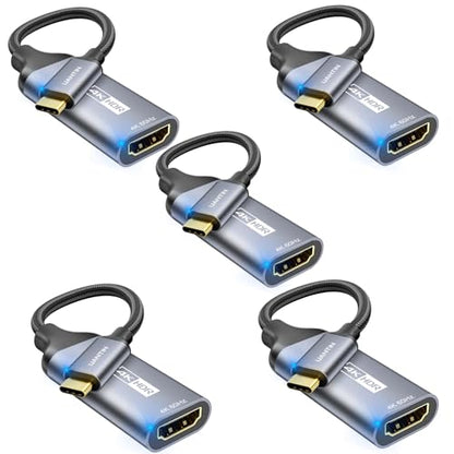 UANTIN 5 Pack USB C to HDMI Adapter [4K@60Hz] High-Speed USB Type-C 3.1 to HDMI 2.0 Female Converter [Thunderbolt 3/4 Compatible] for iPhone 15 Series, MacBook Pro/Air, iPad, S8-S23, Other USBC Laptop - style: 5 Pack