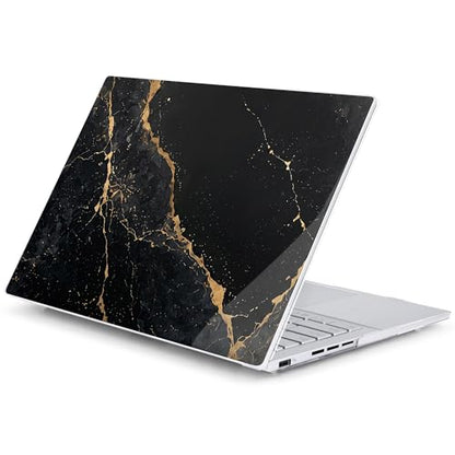 Batianda Creative Case for ASUS Zenbook 14 OLED 2024 2025,Black Gold Marble | Model UX3405×× / UM3406××, Slim Plastic Hard Shell, Artistic Designs, Ultra-Thin Lightweight Laptop Case - color: Black Gold Marble