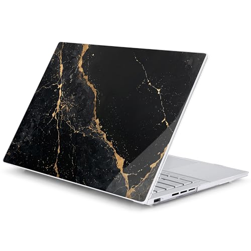 Batianda Creative Case for ASUS Zenbook 14 OLED 2024 2025,Black Gold Marble | Model UX3405×× / UM3406××, Slim Plastic Hard Shell, Artistic Designs, Ultra-Thin Lightweight Laptop Case - color: Black Gold Marble