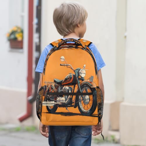 Motorcycle Theme Backpack for Women Men Shoulder Computer Laptop Adults Backpack Sports Hiking Gym Workout Travel Casual Daypack