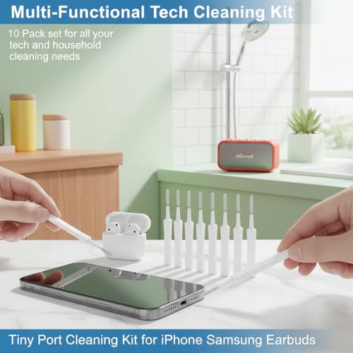 10 Pack Phone Cleaning Brushes Anti-Clogging Speaker Hole Cleaner | Tiny nylon phone cleaning brushes clear speaker holes and charging ports safely for tech users. - color: 10PCS- White Cleaning Tools