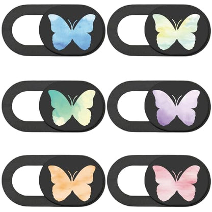 6Pcs Laptop Camera Cover Slide Butterfly 0.04 Inch Ultra Thin Webcam Privacy Cover Security Guard Slide Phone Webcam Protectors for Mini PC Laptop Desktop Computers Notebook Office Use - color: Butterfly