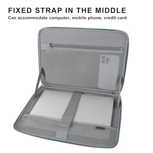 DOMISO 14 Inch Laptop Sleeve Case, Shockproof Waterproof Soft EVA Protective Bag with Handle, Lightweight Carrying Case for MacBook, Dell, HP, Lenovo, ASUS,Teal - color: Teal, size: 14 Inch