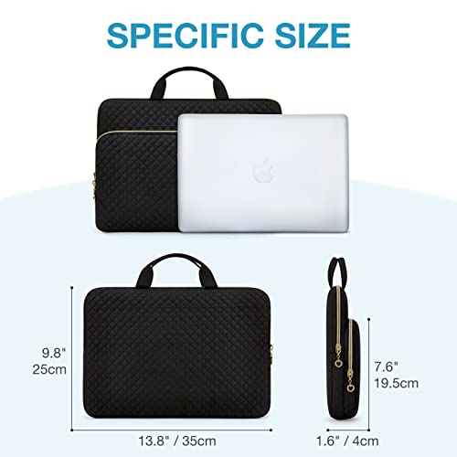 BAGSMART 13-Inch Laptop Sleeve, Black, Polyester | Lightweight Laptop Bag for Women with Pocket and Handle, Compatible with MacBook, HP, Dell, Acer and Asus notebooks - color: Black, size: 13-13.3 Inch