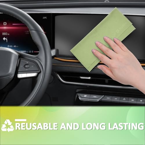Eco-Fused Microfiber Cleaning Cloths - 12 Pack - Ideal for Cleaning Glasses, Spectacles, Camera Lenses, iPad, Tablets, Smartphones, iPhone, Android Phones, Laptops, LCD Screens - color: Yellow/Green (12 Pack)
