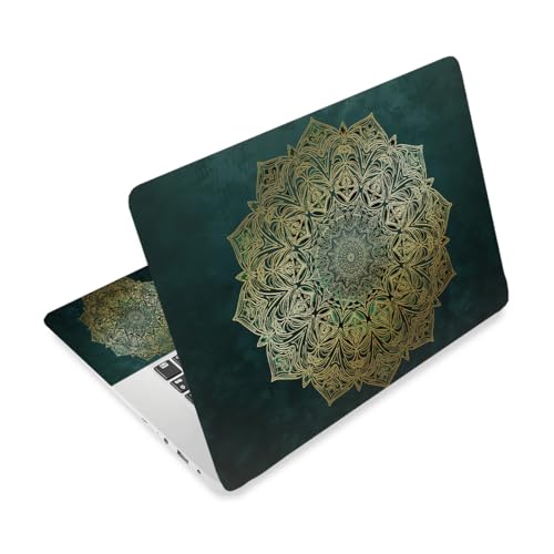Mandalas Laptop Skin Sticker Decal PVC Vinyl Sticker Notebook PC Protector Waterproof Scratch Resistant Laptop Skin for 12.1 13 13.3 13.6 14 15 15.3 16 Inch Bohemian Style Deep Teal - color: Deep Teal Bohemian