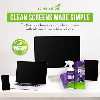Screen Cleaner Spray and Wipe Kit 16oz and 5 Pack Microfiber Towel Bundle - Electronics Cleaner Spray TV Screen Cleaner for Smart TV Computer, Phone, iPad Laptop Screen Cleaner Car Screen Cleaning Kit