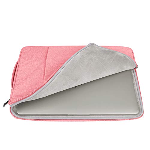RAINYEAR 15.6 inch Laptop Sleeve Carrying Case with Handle & Pocket, Pink | Protective Padded Polyester Laptop Sleeve Case Briefcase Compatible with 15.6 Inch Notebook Computer Chromebook - color: Pink, size: 15.6"