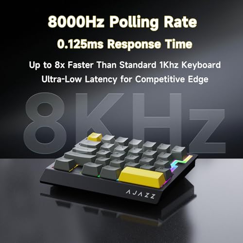 AJAZZ AK029 Wired One-Handed Hall Effect Mechanical Gaming Keypad, 29 Keys | Magnetic Switch, Rapid Trigger, 8KHz Polling, SOCD/DKS, RGB Backlit, Web Driver Customizable, Portable, Black Gray - color: Black Gray