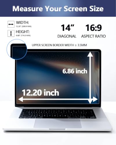 Magnetic Laptop Privacy Screen for 14 Inch 16:9 Aspect Ratio | Screen Size is 12.20 in Wide and 6.82 in High, Removable, Anti Glare, Anti Blue light,Compatible With HP Dell Lenovo Thinkpad - color: Magnetic Laptop 14 Inch 16:9