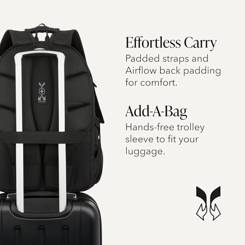 SWISSGEAR 1900 ScanSmart Laptop Backpack, Fits Most 17-Inch Laptops, TSA-Friendly Lay-Flat Design, RFID Protection, and Tablet Pocket, Black, 31L, 18.5-Inch - color: Black/Gold