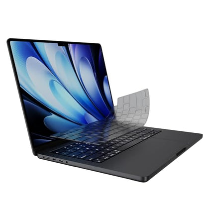 Macaset Keyboard Cover for MacBook Air 13.6"/15" & Pro 14"/16" | US | US Layout | Premium TPU | 0.11mm Ultra-Thin | Skin-Friendly Feel | High Transparency | Air & Pro M5–M1 (2026–2021)