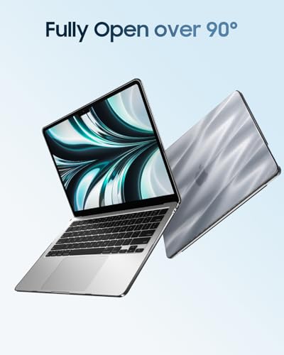 Fintie Case for MacBook Air 13.6 A3449/A3240/A3113/A2681, Satin Silver | 2022-2026, M2/M3/M4/M5, Snap-On Shell Cover, Full Port Access, Easy On/Off, Lightweight - color: Satin Silver