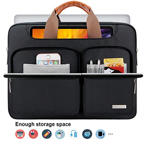 Lacdo 360° Protective Laptop Shoulder Bag, 16 inch Laptop Sleeve Case for 15.6 inch Acer HP Lenovo Dell ASUS Laptop, 16" New Pro M4/M3/M2/M1 Pro/Max A3403 A3186 2024-2019 Computer Bag, Black - color: Black, size: 16 Inches