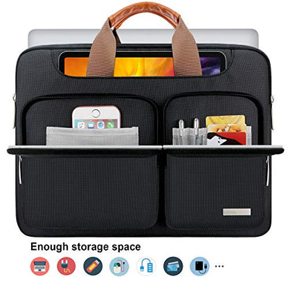 Lacdo 360° Protective Laptop Shoulder Bag, 14 inch Computer Bags for 14 inch MacBook Pro M5 Pro/Max A3426 A3427 (2026), M5/M4/M3/M2/M1 A3434 A3112 A3401 A3185 A2918 A2992 2025-2021 Messenger Bag,Black - color: Black, size: 14 Inch New MacBook Pro