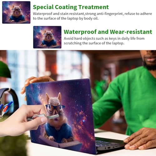 Laptop Skin Sticker Decal, Universal Protective Cover Fit 12 13 14 15.6 Inch Notebook, Reusable Water-Resistant Vinyl Decal w/ 2 Wrist Pads for Business Travel Office, Galaxy Mouse - color: Galaxy Mouse
