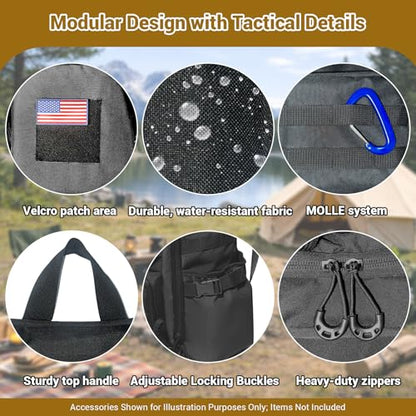 kokkoya 40L Tactical Backpack with Laptop Compartment Molle Slim Bag Men - color: Black