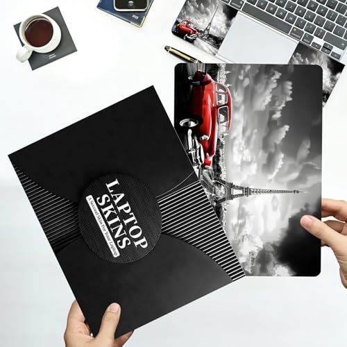 Universal Laptop Skin Sticker with 2 Wrist Pad Decals, 3-Piece Removable Vinyl Laptop Cover, Paris Eiffel Tower Waterproof Anti-Scratch, Easy-Trim Fit for 13.3" 14" 15.6" Laptops - color: Paris Eiffel Tower
